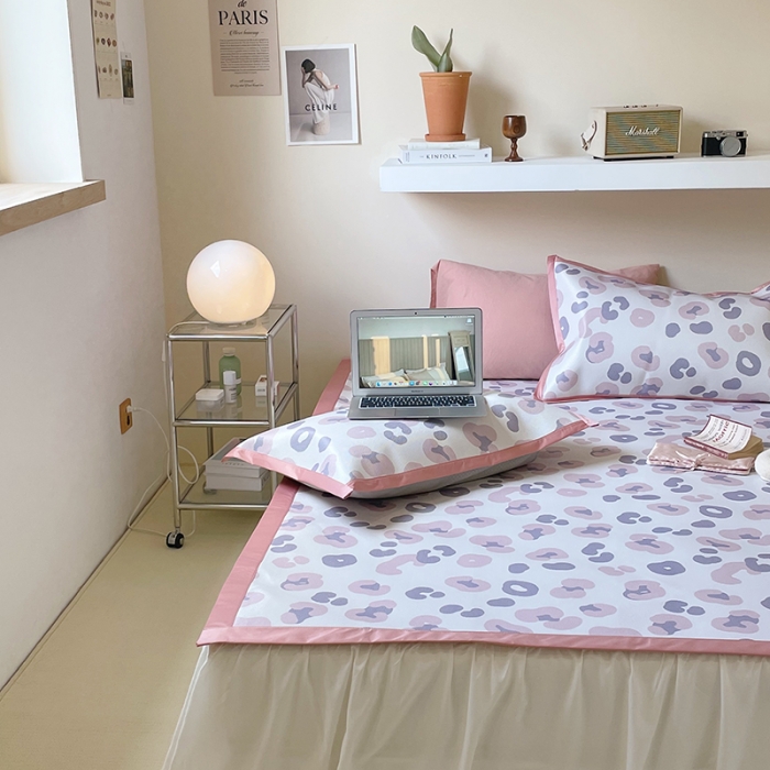 91家纺网 家纺一手货源 找家纺 昔可 2022新款900D数码印花冰藤养生席 紫色豹纹