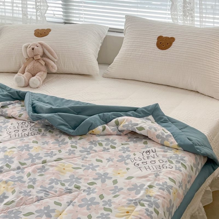 91家纺网 家纺一手货源 找家纺 昔可 2022新款水洗亲肤夏被子被芯 缤纷色彩