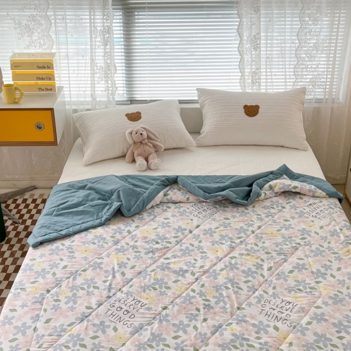 91家纺网 家纺一手货源 找家纺 昔可 2022新款水洗亲肤夏被子被芯 缤纷色彩