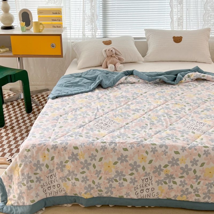 91家纺网 家纺一手货源 找家纺 昔可 2022新款水洗亲肤夏被子被芯 缤纷色彩