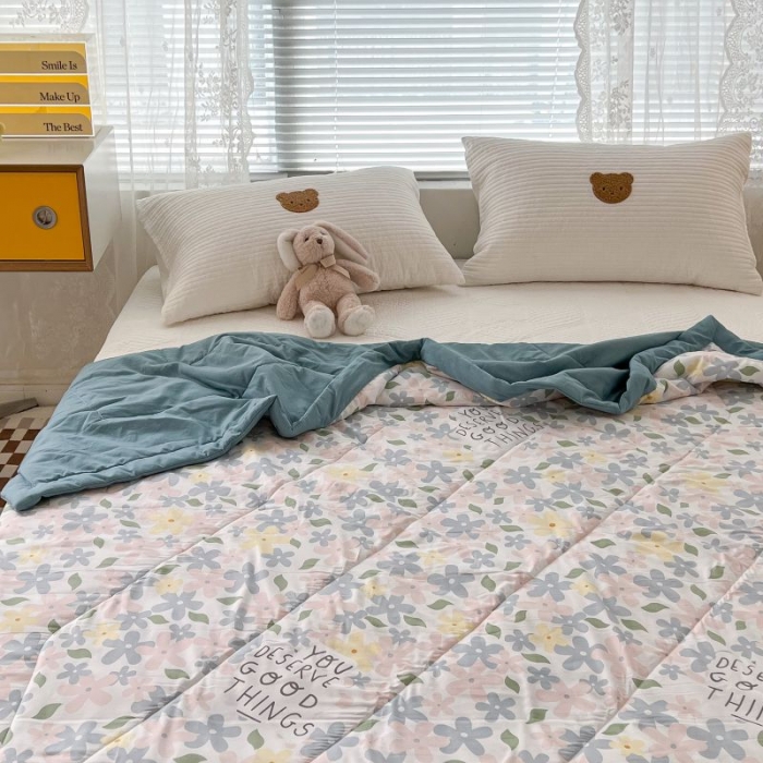 91家纺网 家纺一手货源 找家纺 昔可 2022新款水洗亲肤夏被子被芯 缤纷色彩