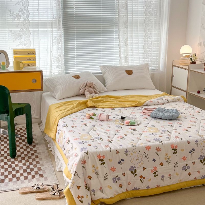 91家纺网 家纺一手货源 找家纺 昔可 2022新款水洗亲肤夏被子被芯 春游宝贝