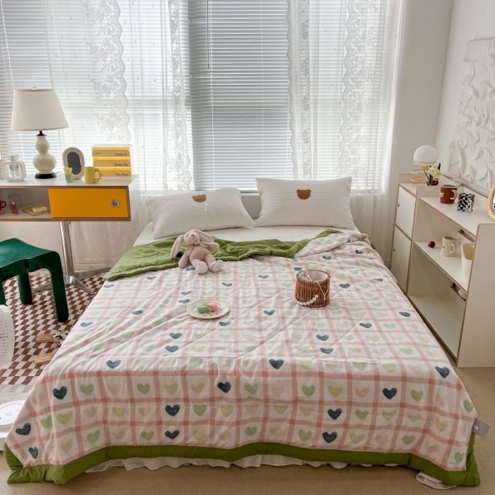 91家纺网 家纺一手货源 找家纺 昔可 2022新款水洗亲肤夏被子被芯 格子心