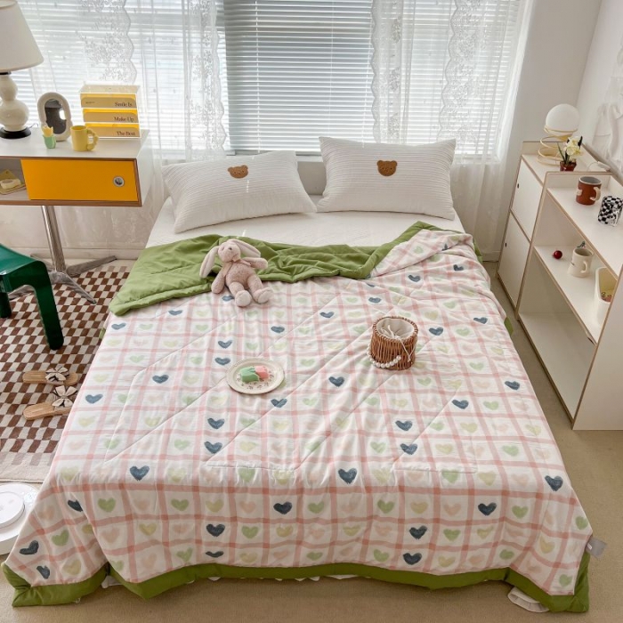 91家纺网 家纺一手货源 找家纺 昔可 2022新款水洗亲肤夏被子被芯 格子心