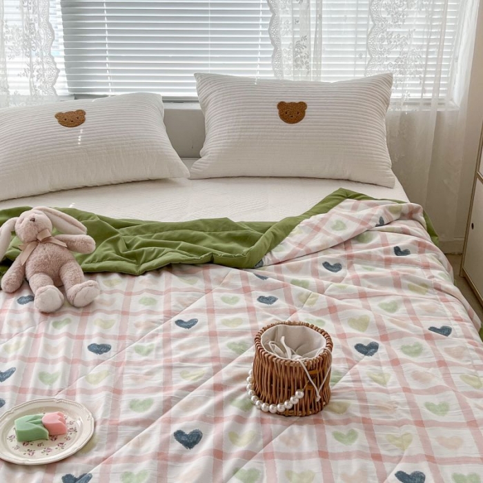 91家纺网 家纺一手货源 找家纺 昔可 2022新款水洗亲肤夏被子被芯 格子心