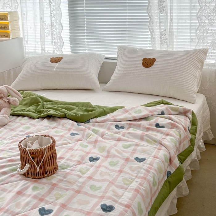 91家纺网 家纺一手货源 找家纺 昔可 2022新款水洗亲肤夏被子被芯 格子心
