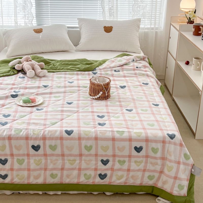 91家纺网 家纺一手货源 找家纺 昔可 2022新款水洗亲肤夏被子被芯 格子心