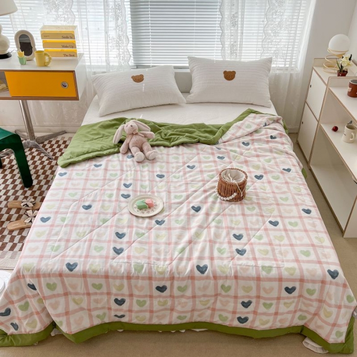 91家纺网 家纺一手货源 找家纺 昔可 2022新款水洗亲肤夏被子被芯 格子心