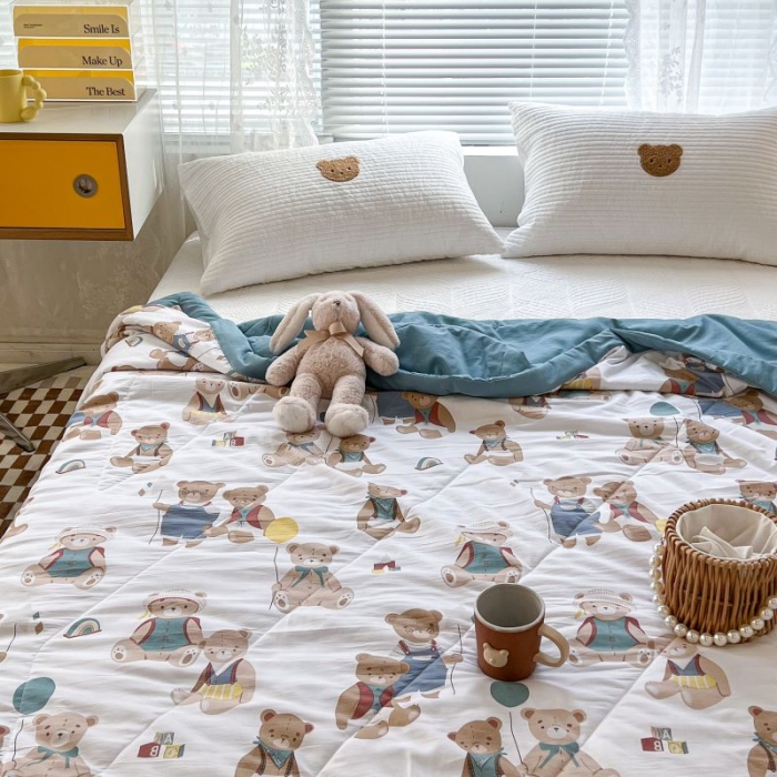 91家纺网 家纺一手货源 找家纺 昔可 2022新款水洗亲肤夏被子被芯 气球泰迪