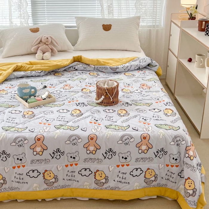 91家纺网 家纺一手货源 找家纺 昔可 2022新款水洗亲肤夏被子被芯 小怪兽