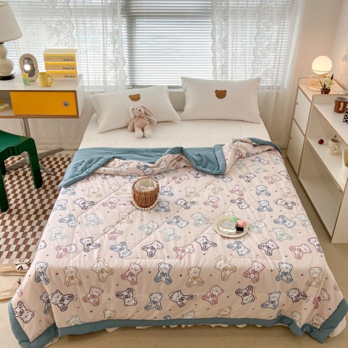 91家纺网 家纺一手货源 找家纺 昔可 2022新款水洗亲肤夏被子被芯 炫彩熊宝