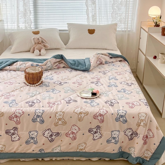 91家纺网 家纺一手货源 找家纺 昔可 2022新款水洗亲肤夏被子被芯 炫彩熊宝