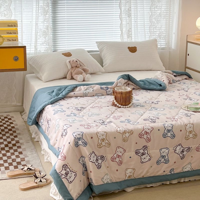 91家纺网 家纺一手货源 找家纺 昔可 2022新款水洗亲肤夏被子被芯 炫彩熊宝