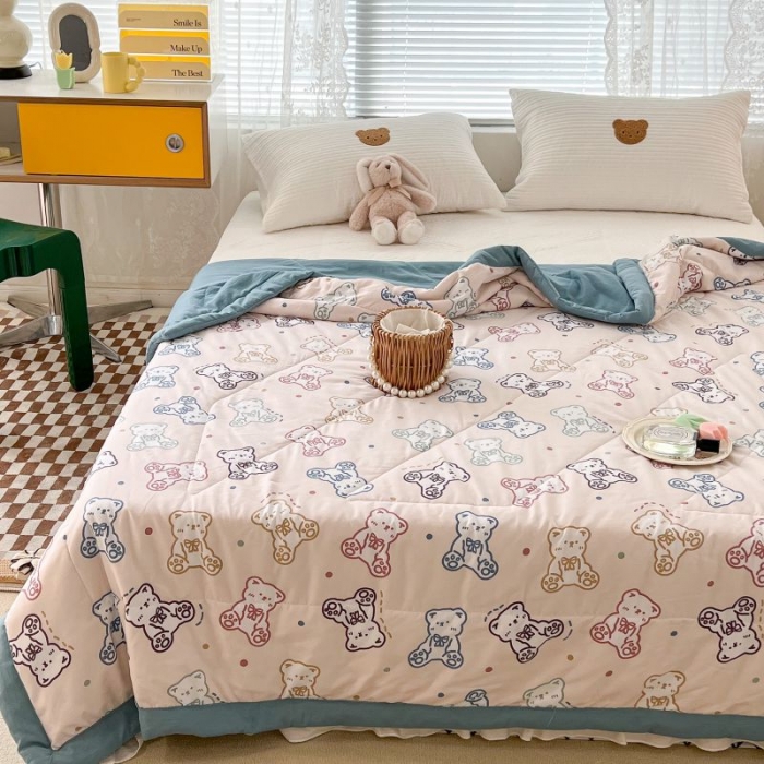 91家纺网 家纺一手货源 找家纺 昔可 2022新款水洗亲肤夏被子被芯 炫彩熊宝