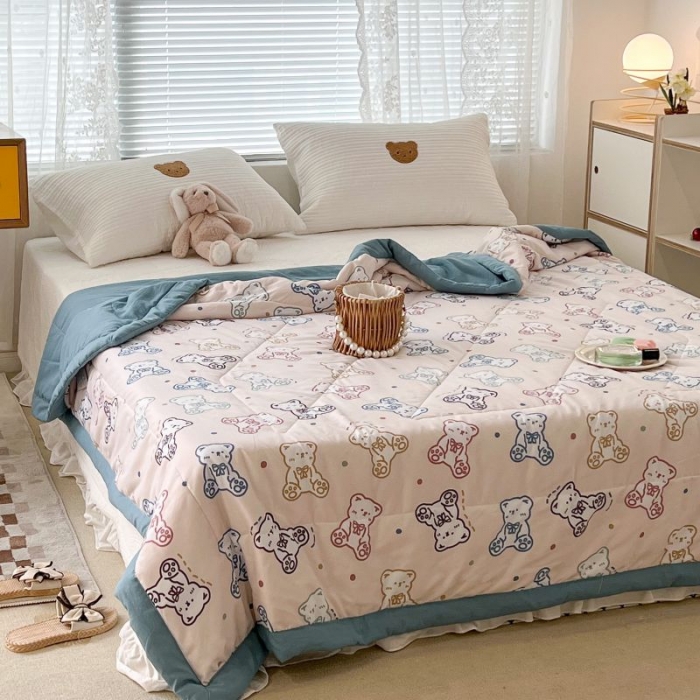 91家纺网 家纺一手货源 找家纺 昔可 2022新款水洗亲肤夏被子被芯 炫彩熊宝