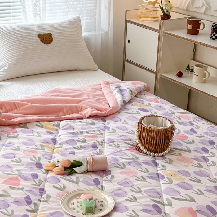 91家纺网 家纺一手货源 找家纺 昔可 2022新款水洗亲肤夏被子被芯 郁金兔