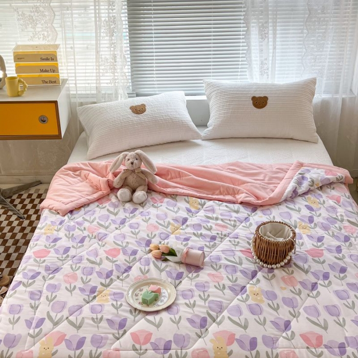 91家纺网 家纺一手货源 找家纺 昔可 2022新款水洗亲肤夏被子被芯 郁金兔