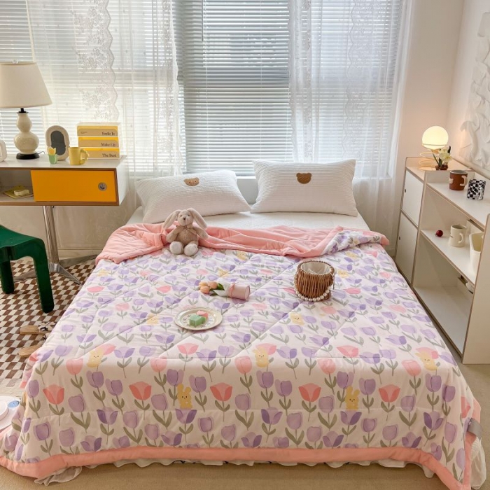 91家纺网 家纺一手货源 找家纺 昔可 2022新款水洗亲肤夏被子被芯 郁金兔