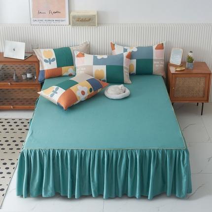 91家纺网 家纺一手货源 找家纺 （总）爱妮玖玖 2021新款素印双拼单层床裙