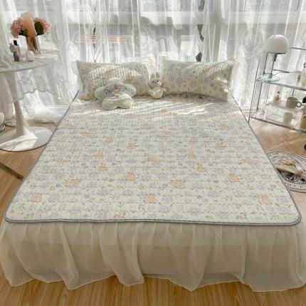 91家纺网 家纺一手货源 找家纺 (总) 慕尚 2022新款凉感丝床裙款乳胶凉席