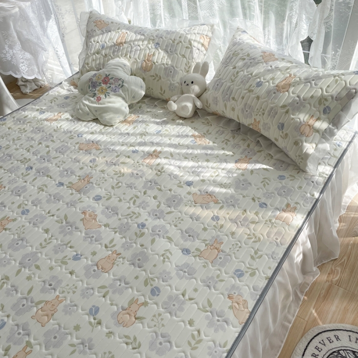 91家纺网 家纺一手货源 找家纺 (总) 慕尚 2022新款凉感丝床裙款乳胶凉席