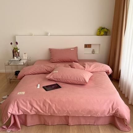 91家纺网 家纺一手货源 找家纺 （总）昔可 2022新款60支水洗棉华夫格提花四件套拍法二