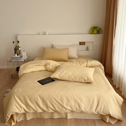 91家纺网 家纺一手货源 找家纺 （总）昔可 2022新款60支水洗棉华夫格提花四件套拍法二