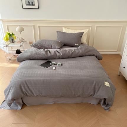 91家纺网 家纺一手货源 找家纺 （总）昔可 2022新款60支水洗棉华夫格提花四件套拍法二