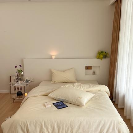 91家纺网 家纺一手货源 找家纺 （总）昔可 2022新款60支水洗棉华夫格提花四件套拍法二