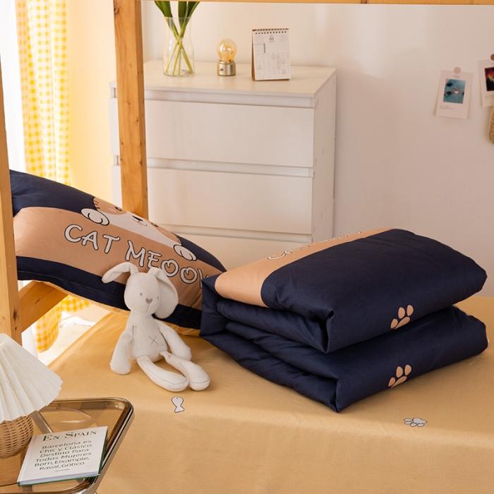 91家纺网 家纺一手货源 找家纺 友承家纺  学生宿舍三件套芦荟棉三件套上下铺