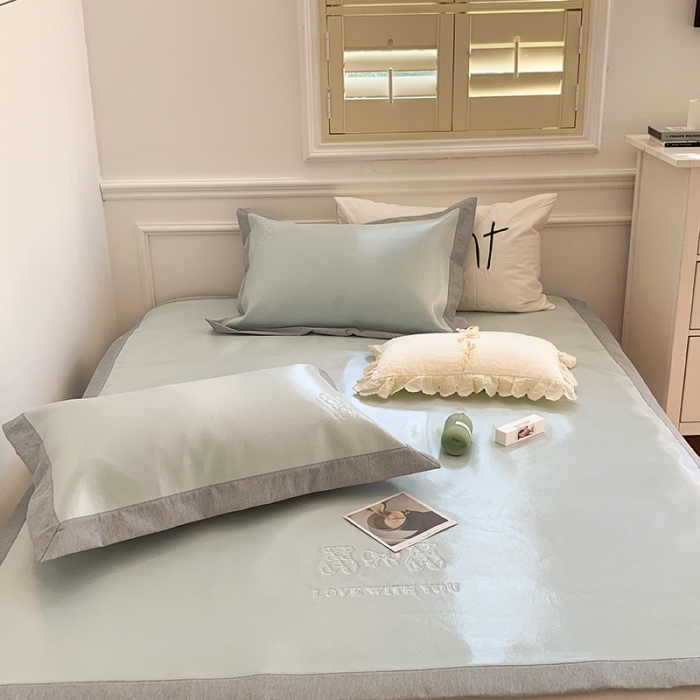 91家纺网 家纺一手货源 找家纺 （总）昔可 2022新款600D冰丝席绣花款系列