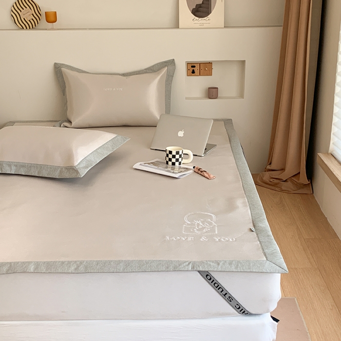 91家纺网 家纺一手货源 找家纺 昔可 2022新款600D冰丝席绣花款系列 篮子熊