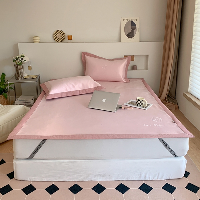 91家纺网 家纺一手货源 找家纺 昔可 2022新款600D冰丝席绣花款系列 人间山茶