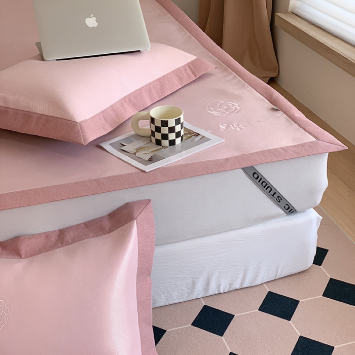 91家纺网 家纺一手货源 找家纺 昔可 2022新款600D冰丝席绣花款系列 人间山茶