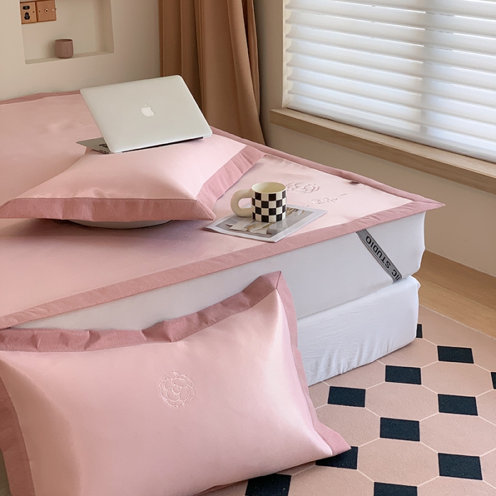 91家纺网 家纺一手货源 找家纺 昔可 2022新款600D冰丝席绣花款系列 人间山茶