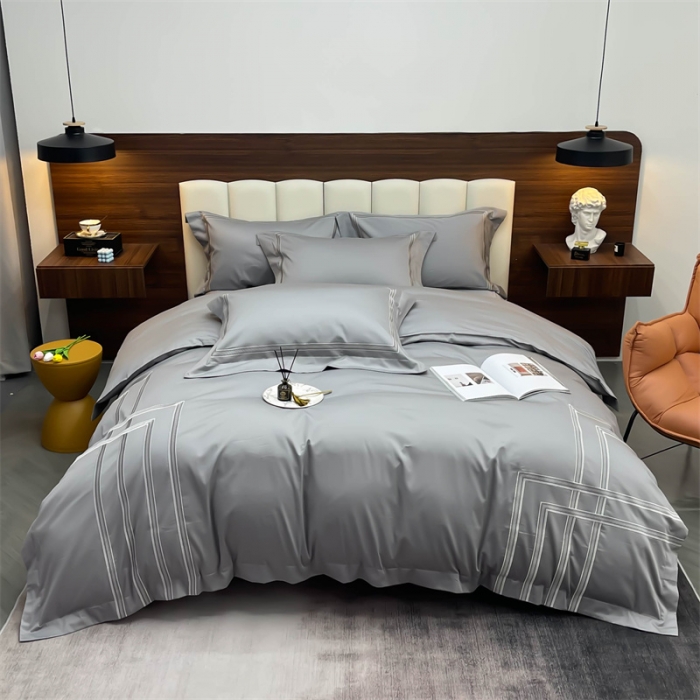 91家纺网 家纺一手货源 找家纺 （总）缔缦 2022新款100s澳棉刺绣系列四件套-布朗城堡