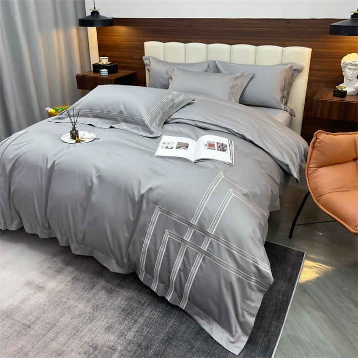 91家纺网 家纺一手货源 找家纺 （总）缔缦 2022新款100s澳棉刺绣系列四件套-布朗城堡