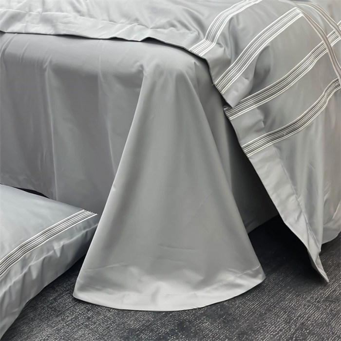 91家纺网 家纺一手货源 找家纺 缔缦家纺 2022新款100s澳棉刺绣系列四件套-布朗城堡 布朗城堡-高级灰