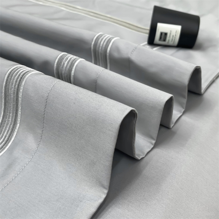 91家纺网 家纺一手货源 找家纺 缔缦家纺 2022新款100s澳棉刺绣系列四件套-布朗城堡 布朗城堡-高级灰