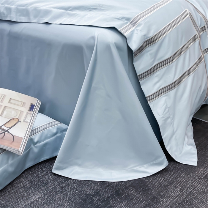 91家纺网 家纺一手货源 找家纺 缔缦家纺 2022新款100s澳棉刺绣系列四件套-布朗城堡 布朗城堡-希腊蓝