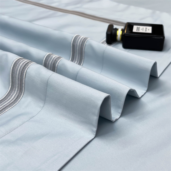 91家纺网 家纺一手货源 找家纺 缔缦家纺 2022新款100s澳棉刺绣系列四件套-布朗城堡 布朗城堡-希腊蓝