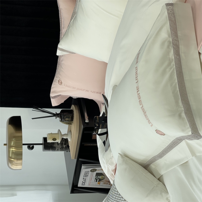 91家纺网 家纺一手货源 找家纺 缔缦家纺 2022新款100s澳棉刺绣系列四件套-情深 情深-白