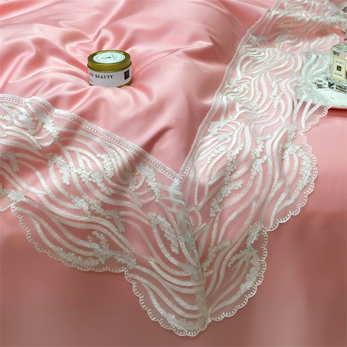 91家纺网 家纺一手货源 找家纺 缔缦家纺 2022新款100s澳棉刺绣系列四件套-依恋 依恋-粉