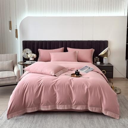 91家纺网 家纺一手货源 找家纺 拼社 新款全棉水洗棉刺绣四件套-黛妮卡系列 黛妮卡-温莎红