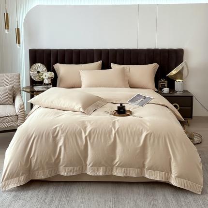 91家纺网 家纺一手货源 找家纺 拼社 新款全棉水洗棉刺绣四件套-黛妮卡系列 黛妮卡-钛金