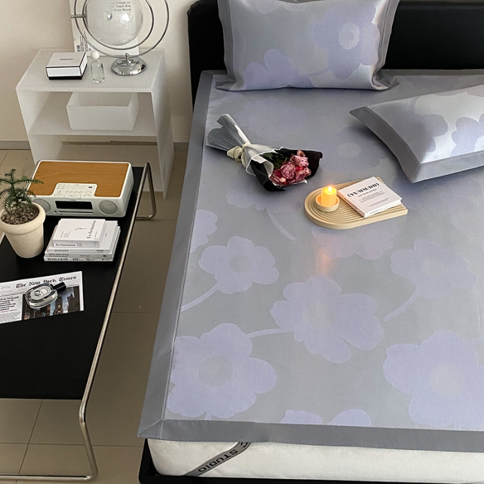 91家纺网 家纺一手货源 找家纺 昔可 2022新款900D水洗提花养生凉席 复古大花-紫