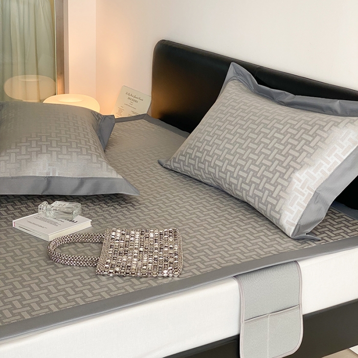 91家纺网 家纺一手货源 找家纺 昔可 2022新款900D水洗提花养生凉席 复古几何