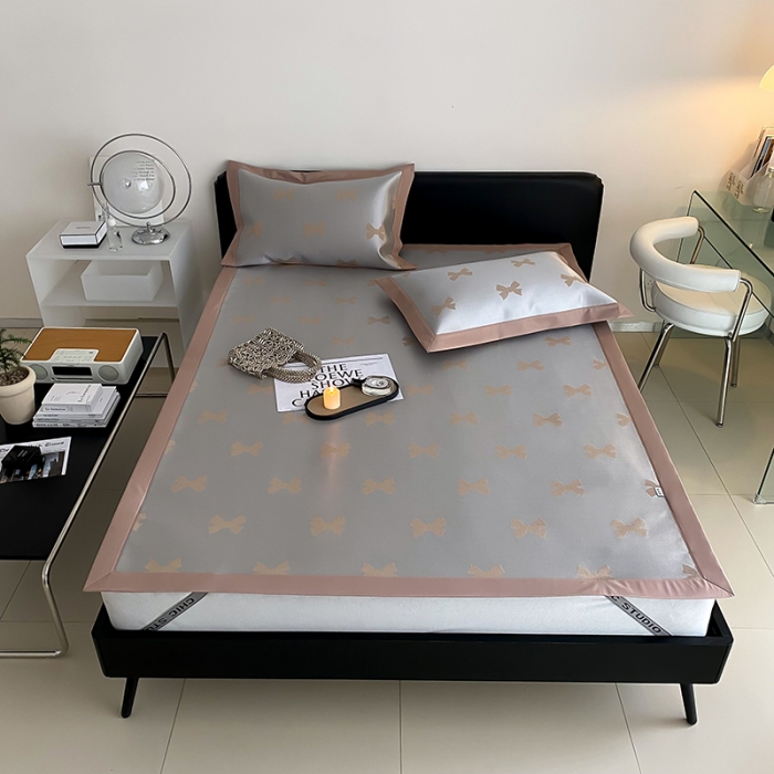 91家纺网 家纺一手货源 找家纺 昔可 2022新款900D水洗提花养生凉席 蝴蝶结