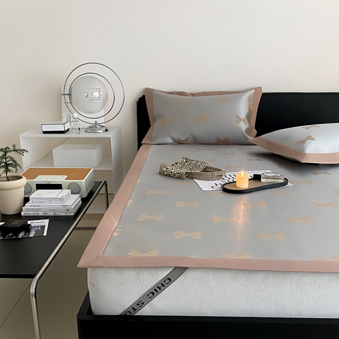 91家纺网 家纺一手货源 找家纺 昔可 2022新款900D水洗提花养生凉席 蝴蝶结