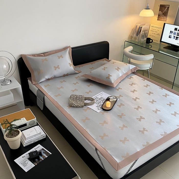 91家纺网 家纺一手货源 找家纺 昔可 2022新款900D水洗提花养生凉席 蝴蝶结